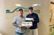 Jon Donais, Plant Manager-Jamestown Energy, gave a $25,000 donation to the recovery fund—SAF photo