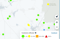 PG&E power outage in Calaveras County—PG&E map