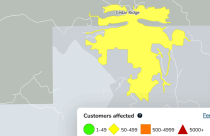 Power outage in Cedar Ridge in Tuolumne County—PG&E map