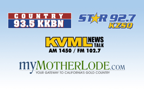 93.5 KKBN, Star 92.7, KVML AM 1450 and FM 102.7, MyMotherLode.com Logos