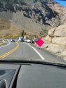 Big rig partially blocking HWY 108 after going off the roadway -- Photo taken by Carole Phipps around noon