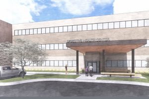 An architectural rendering of the future Digestive Health Center on the ground floor of the Professional Center, 900 Greenley Road