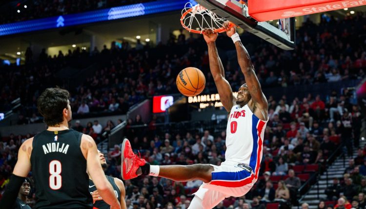 Pistons Trail Blazers Basketball