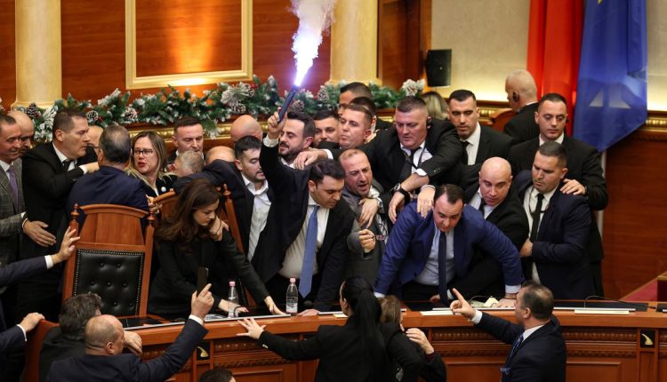 Albania Parliament Scuffle