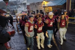Calaveras Red Hawk football team celebrate state championship win at a rally in San Andreas -- Photo Jason Banks