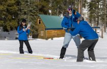 DWR's first snowpack reading of 2026 season at Phillips Station—Photo by DWR Xavier Mascareñas
