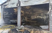 Garage/shop fire in the Rancho Calaveras Subdivision in the Valley Springs area of Calaveras County—CCF photo