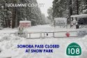 Highway 108 Sonora Pass gates moved farther down as winter storm blows through the region—Caltrans Dist. 10 photo