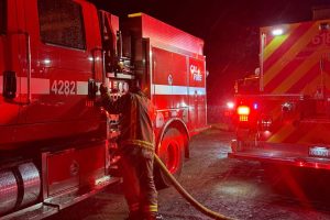 Structure fire near Lake Don Pedro in Mariposa County—TCFD photo