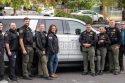 Mother Lode Senator Marie Alvarado-Gil spent the day on a ride-along with the Tuolumne County Probation Department—TCPD photo (Gil in middle with scarf; no other names were released)