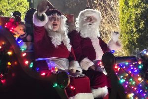Santa and Mrs. Claus spreading Christmas cheer at the Tuolumne Annual Christmas Parade & Marketplace event in Tuolumne -- Photo Charise Jim
