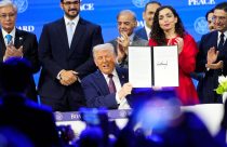 APTOPIX Switzerland Davos Trump