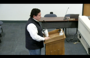 PG&E's Nathan Alonzo speaks to the BOS