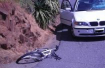 Bicycle hit by vehicle