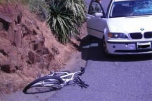 Bicycle hit by vehicle