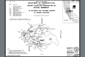 Caltrans District 10 map of repair and replacement of culverts and drainage systems in Tuolumne and Calaveras counties