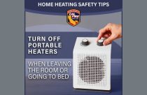 Home heating safety tips—CAL Fire graphic