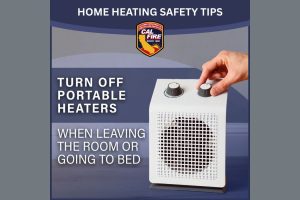 Home heating safety tips—CAL Fire graphic