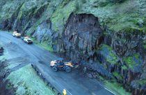 HWY 140 just west of Incline and Cedar Lodge, Caltrans photo of a rock slide that was cleaned up on 1/13/2026