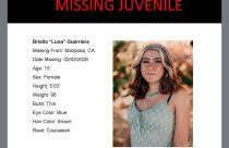 MCSO description of missing 13-year-old Mariposa County juvenile—TCSO photo