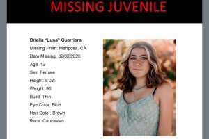 MCSO description of missing 13-year-old Mariposa County juvenile—TCSO photo
