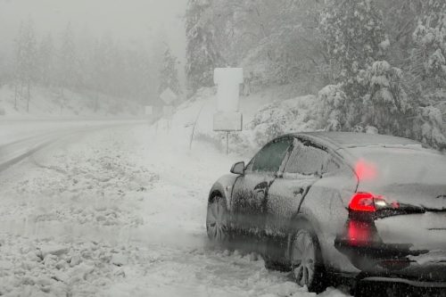 Snowy conditions on the Mother Lode roadways