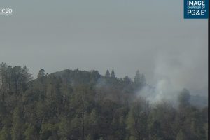 Vegetation fire between Big Oak and Groveland in Tuolumne County—PG&E photo