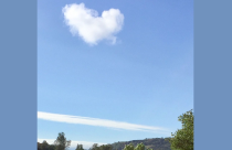 Heart-shaped cloud on a blue sky day in the Mother Lode
