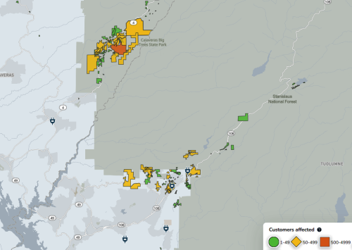 Monday PG&E Power Outages