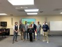 (from left to right): - Mike Jones of Jones Land Management - RJ Skaar of Arnold Green Waste and Forest Products - Corbin Clough - Sophia Kaufman, Project Coordinator for MLJT and CSEDD - Greg Stangl of Phoenix Energy - John Azevedo of Forager Fuels - Kevin Starks