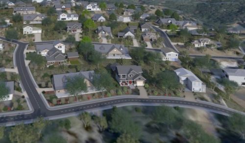 Artist rendering in meeting documents for Cuesta Heights Subdivision