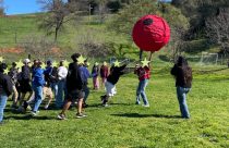 Photo provided by TCPH, Jamestown Elementary students having fun trying out the new PE equipment purchased through the CFHL Program.