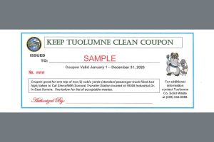Sample of a dump coupon being offered by the Toulumne County Public Works Dept.—TCPW photo