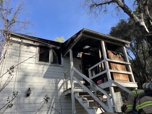 Garage fire in Tuolumne - CAL Fire Image