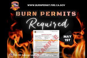 CAL Fire TCU burn permits required on May 1st flyer