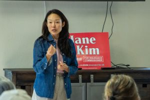 Jane Kim speaks at Twain Harte Town Hall - courtesy image