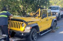 Jeep involved in rollover crash—CHP photo