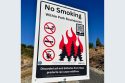 New no-smoking signs in Utica Park in Angels Camp—CCHD photo