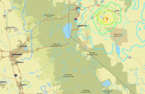Nevada Earthquake Map - USGS Image
