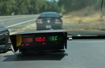 San Andreas Unit CHP officer pulls over a vehicle for speeding—San Andreas Unit CHP photo