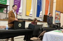 Anaiah Kirk and Tim McCaffrey square off at Twain Harte forum - Photo by BJ Hansen
