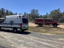 Bicyclist rescued after crash in ravine—CAL FIRE TCU photo