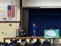 Laura Stack, CEO and founder of Johnny’s Ambassadors talks to students about the dangers of marijuana—SPD photo