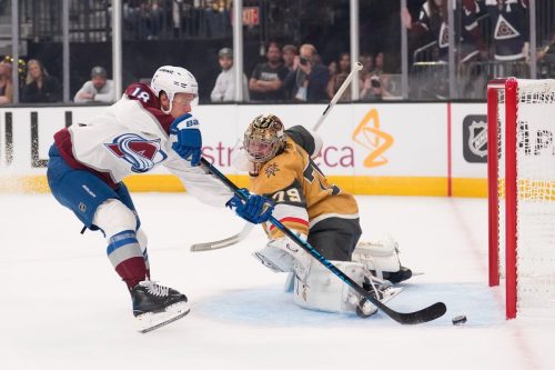 CORRECTION Avalanche Golden Knights Hockey