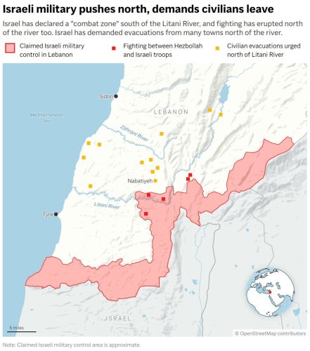 Lebanon-Israel-Hezbollah-Map