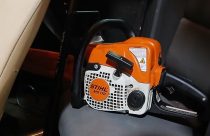 Chainsaw used in the alleged assault—ACSO photo