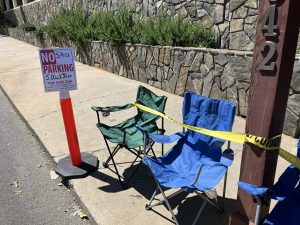 Chairs line Washington Street for The 67th annual Tuolumne County Sheriff's Posse Mother Lode Round-Up Parade—Photo: BJ Hansen