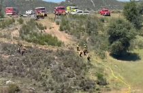 Firefighters working on an escaped debris burn in Valley Springs—CCF photo