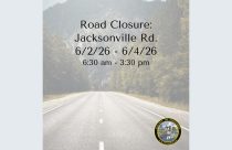 Jacksonville Road temporary closure—TCPW graphic