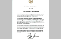 Governor Newsom's proclamation for Sonora